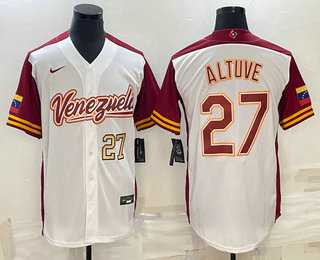 Men%27s Venezuela Baseball #27 Jose Altuve Number 2023 White World Baseball Classic Stitched Jersey->2023 world baseball classic->MLB Jersey